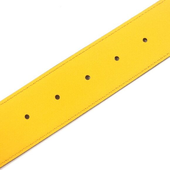 Gucci Memorable Buckle g Logo Buckle Bicolor Leather Belt Yellow Blue main image 10